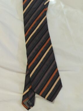 croft & barrow Navy, Orange and Cream Diagonal Stripe Tie